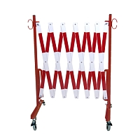 Nůžková zábrana pojízdná, bílá / červená, délka až 4 m 
